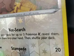 POKEMON EEVEE 125/203 REVERSE HOLO EVOLVING SKIES MP RAYQUAZA IN BACKGROUND - Image 5