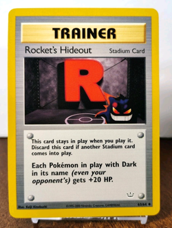 POKEMON ROCKET'S HIDEOUT 63/64 TRAINER NEO REVELATION LP-NM GENGAR - Image 1