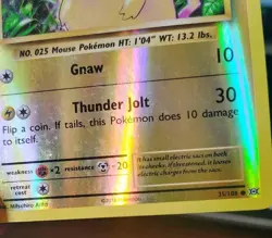 POKEMON PIKACHU 35/108 REVERSE HOLO XY EVOLUTIONS MP-LP - Image 5