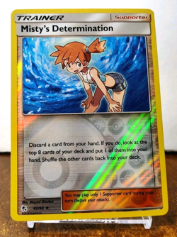 POKEMON MISTY'S DETERMINATION 62/68 REVERSE HOLO HIDDEN FATES LP - Image 1
