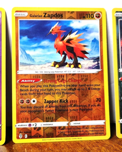 POKEMON BIRDS TRIO GALARIAN MOLTRES ZAPDOS ARTICUNO REVERSE HOLOS EVOLVING SKIES - Image 3