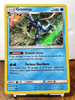 POKEMON GRENINJA 9/18 HOLO RARE DETECTIVE PIKACHU LP - Image 1