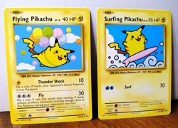 POKEMON FLYING PIKACHU 110/108 & SURFING PIKACHU 111/108 SECRET RARES EVOLUTIONS - Image 1