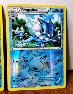 POKEMON FROAKIE 46/162 & FROGADIER 47/162 REVERSE HOLOS BREAKTHROUGH STORY ART - Image 3