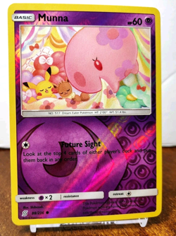 POKEMON MUNNA 88/236 REVERSE HOLO UNIFIED MINDS LP CUTE BABY PIKACHU & EEVEE - Image 1