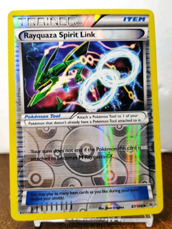POKEMON RAYQUAZA SPIRIT LINK 87/108 REVERSE HOLO TRAINER ROARING SKIES LP - Image 1