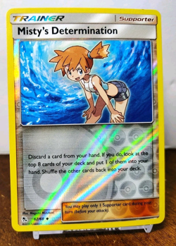 POKEMON MISTY'S DETERMINATION 62/68 REVERSE HOLO HIDDEN FATES MP-LP - Image 1