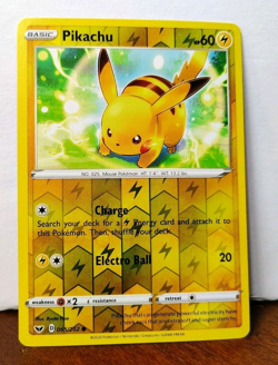 POKEMON PIKACHU 065/202 REVERSE HOLO SWORD & SHIELD LP-NM - Image 1