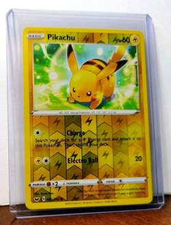 POKEMON PIKACHU 065/202 REVERSE HOLO SWORD & SHIELD LP-NM - Image 5