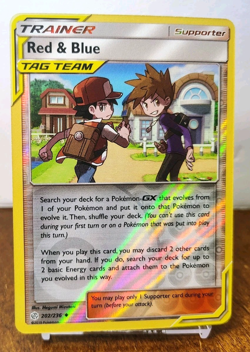POKEMON RED & BLUE 202/236 REVERSE HOLO COSMIC ECLIPSE TAG TEAM LP-NM - Image 1