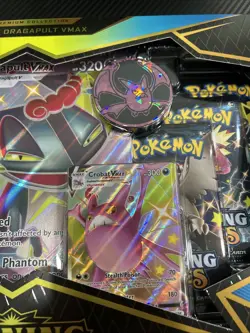 Pokemon TCG Shining Fates Premium Collection Shiny Dragapult VMAX Error BoxU - Image 5