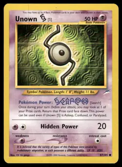 Pokemon Cards Unown [S] 87/105 UNLIMITED Neo Destiny WOTC Common NM - Image 1