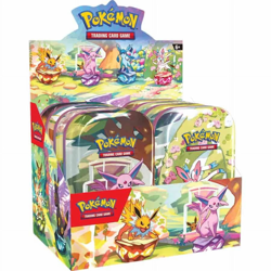Pokemon Scarlet & Violet Prismatic Evolutions Mini Tin 8 Tin Display SHIPS TODAY - Image 1