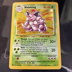 Nidoking Base Set Holo Unlimited Rare Card 11/102 Pokemon Grass Type NM - Image 1