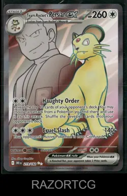 TEAM ROCKET'S PERSIAN EX 219/182 ULTRA RARE DESTINED RIVALS POKEMON NM/M - Image 1