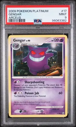 2009 POKEMON PLATINUM ARCEUS #17 GENGAR PSA 9 - Image 1