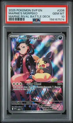 2025 POKEMON SVP EN-SV BLACK STAR PROMO #206 MARNIE'S MORPEKO MARNIE RIVAL BATTL - Image 1