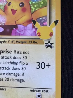 Pokemon _____’s Pikachu 24 Celebrations Classic Collection Holo NM - Image 3