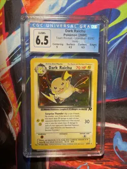 Pokemon Dark Raichu Holo TCG Card 83/82 Secret Rare, Excellent LP CGC 6.5 - Image 1