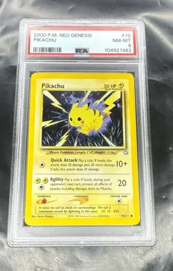 2000 Pokemon Pikachu - Neo Genesis - 70/111 - PSA 8 - Image 1