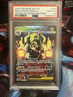 Pokemon TCG Mega Eelektross Ex 278/217 SIR Ascended Heroes PSA 10 - Image 1