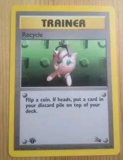 1st Edition Recycle 61/62 Pokemon TCG Fossil Trainer Common LP - Image 1
