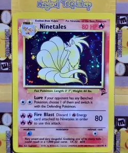 Pokemon Ninetales Base Set 2 Holo Rare 13/130 Holo Swirl - Image 1
