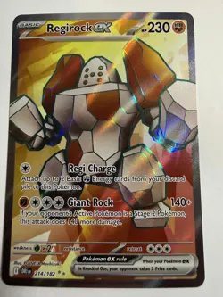 REGIROCK EX 214/182 ULTRA RARE DESTINED RIVALS POKEMON NM/M - Image 1