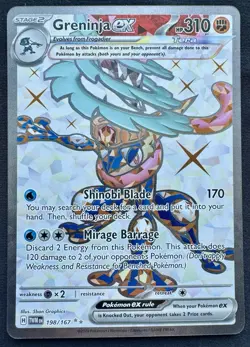 Pokemon Greninja ex 198/167 Sv06 Twilight Masquerade Ultra Rare Full Art Holo - Image 1