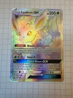Leafeon GX 157/156 Rainbow/Hyper Rare- Pokemon TCG - NM Ultra Prism - Image 1