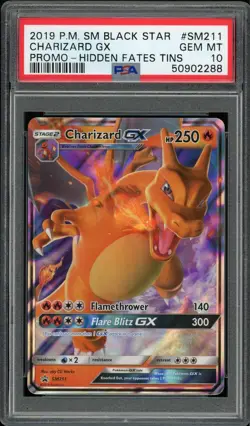 CHARIZARD GX SM211 HIDDEN FATES PROMO POKEMON PSA 10 GEM MINT - Image 1