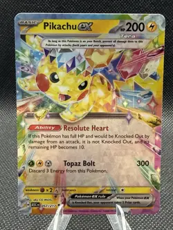 Pikachu ex 057/217 Pokemon Ascended Heroes Double Rare Holo NM - Image 1