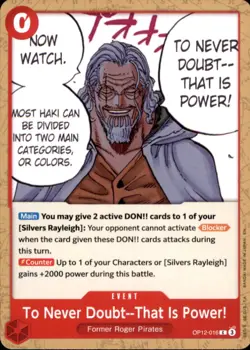 One Piece OP12-016 - To Never Doubt That Is Power! - Common - Image 1