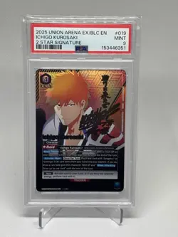 Union Arena Bleach PSA 9 Ichigo Kurosaki SR 2 Star Signature 2024 English - Image 1