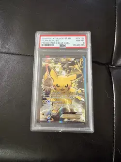 Pokemon Pikachu EX 2016 Full Art Holo #XY124 PSA 8 - Image 1