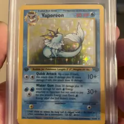 Pokemon TCG Vaporeon Holo Rare Card Jungle, 12/64, First Edition PSA 8 - Image 2