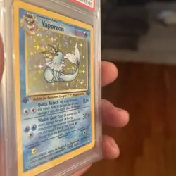 Pokemon TCG Vaporeon Holo Rare Card Jungle, 12/64, First Edition PSA 8 - Image 3