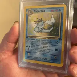 Pokemon TCG Vaporeon Holo Rare Card Jungle, 12/64, First Edition PSA 8 - Image 5