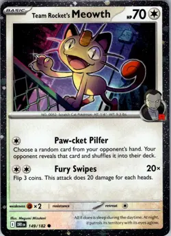 TEAM ROCKET'S MEOWTH (COSMOS HOLO) 149/182 MISCELLANEOUS CARDS POKEMON NM - Image 1