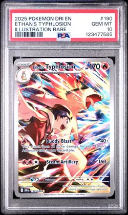 Ethan's Typhlosion 190/182 Destined Rivals Illustration Rare Pokemon Card PSA 10 - Image 2