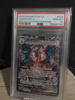 2023 POKEMON GERMAN OBF OBSIDIAN FLAMES 223 CHARIZARD ex SPECIAL ILL RARE PSA 10 - Image 1