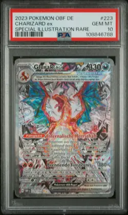 2023 POKEMON GERMAN OBF OBSIDIAN FLAMES 223 CHARIZARD ex SPECIAL ILL RARE PSA 10 - Image 2