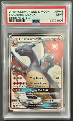 Pokemon Charizard GX #SV49/SV94 Hidden Fates: Shiny Vault PSA 9 MINT - Image 1