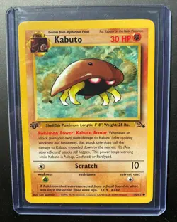 Pokemon TCG 1st Edition Kabuto Fossil 50/62 Regular 1999-2000 Wizards Base Set - Image 1