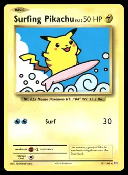 Surfing Pikachu 111/108 Secret Rare Evolutions Pokemon Near Mint - Image 1