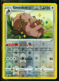 Pokemon GREEDENT 152/192 Rebel Clash - RARE Rev Holo - - MINT - Image 1