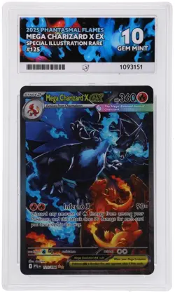 Pokemon Mega Charizard X EX 125/094 Phantasmal Flames ACE 10 PERFECT SUBGRADES - Image 1