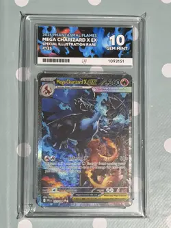 Pokemon Mega Charizard X EX 125/094 Phantasmal Flames ACE 10 PERFECT SUBGRADES - Image 3