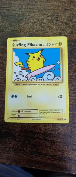 Surfing Pikachu 111/108 Secret Rare Evolutions Pokemon Near Mint - Image 1