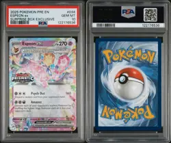 2025 Pokemon TCG Espeon ex 034/131 SV: PRE EN Surprise Box Exclusive Holo PSA 10 - Image 3